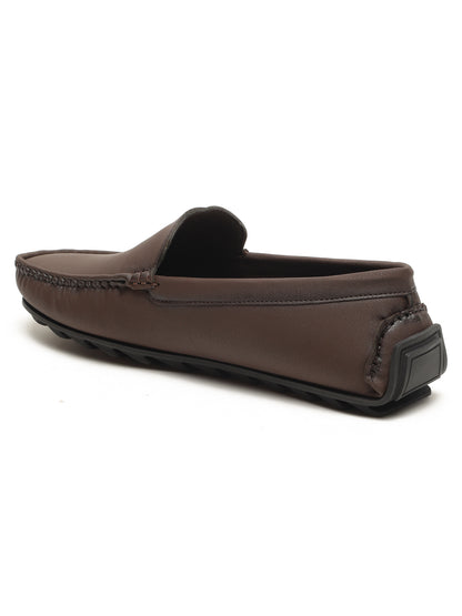 KOSHER Men's Brown Synthetic Leather Premium Driving Loafers & Casual Slip-On