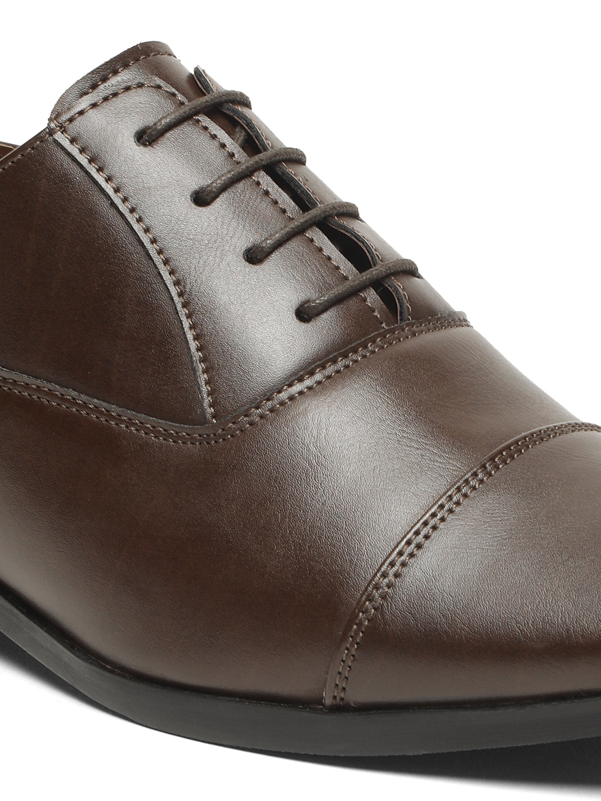 KOSHER Men's Classic Brown Cap-Toe Formal Oxford Shoes for Office Wear