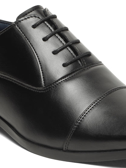 KOSHER Men's Classic Black Cap-Toe Formal Oxford Shoes for Office Wear