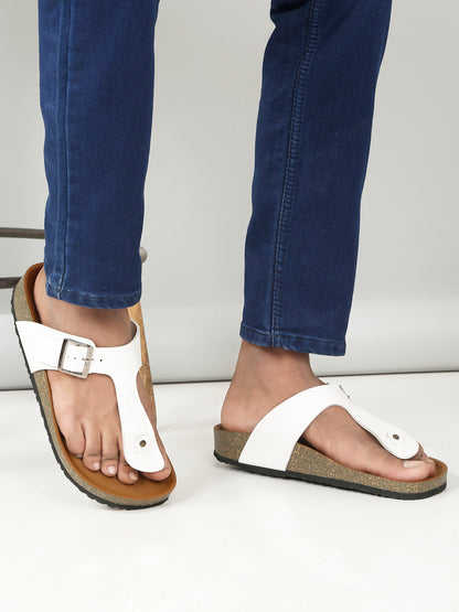 Kosher White Color Men's Casual Sandal, Slipper