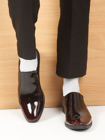 Kosher Wine Color Slip-on Formal Shoes