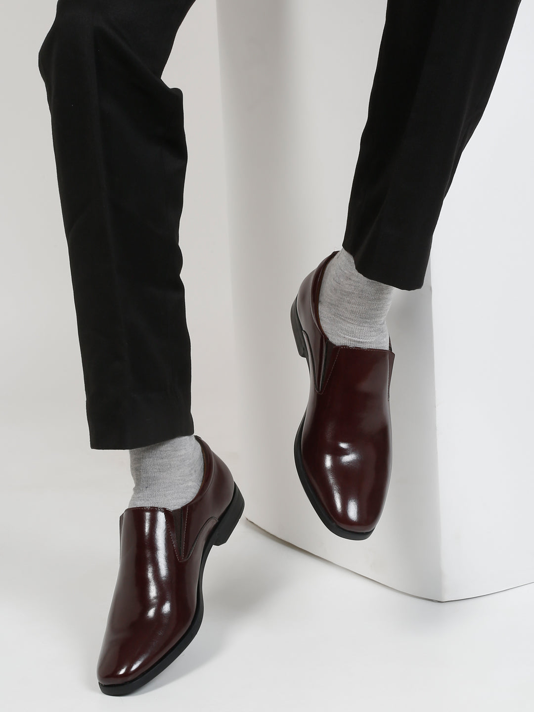 Kosher Cherry Color Slip-on Formal Shoes