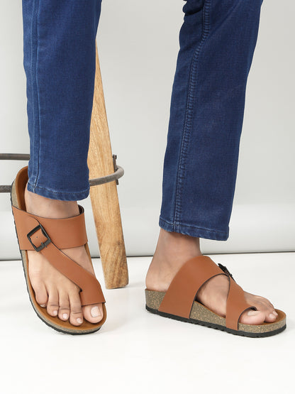 Kosher Tan Color Men's Casual Sandal, Slipper