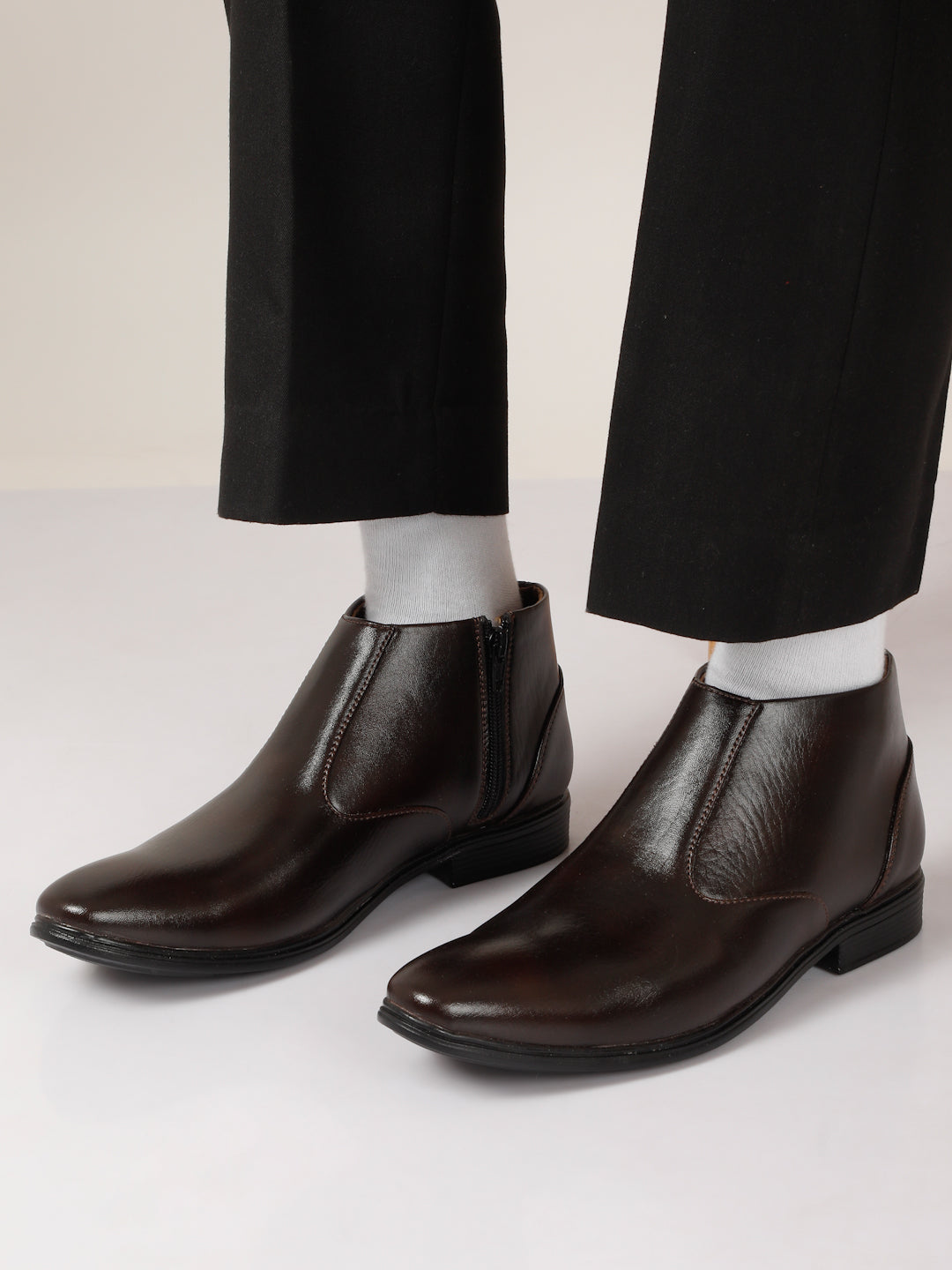 Kosher Brown color Slip-on Zip/Boot Shoes For Men