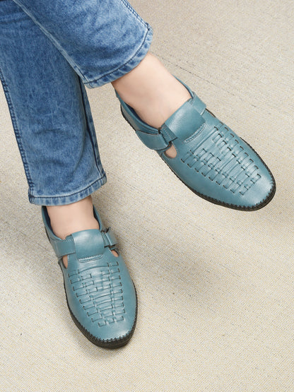 Kosher Blue Roman Faux Leather Men's Casual Sandal