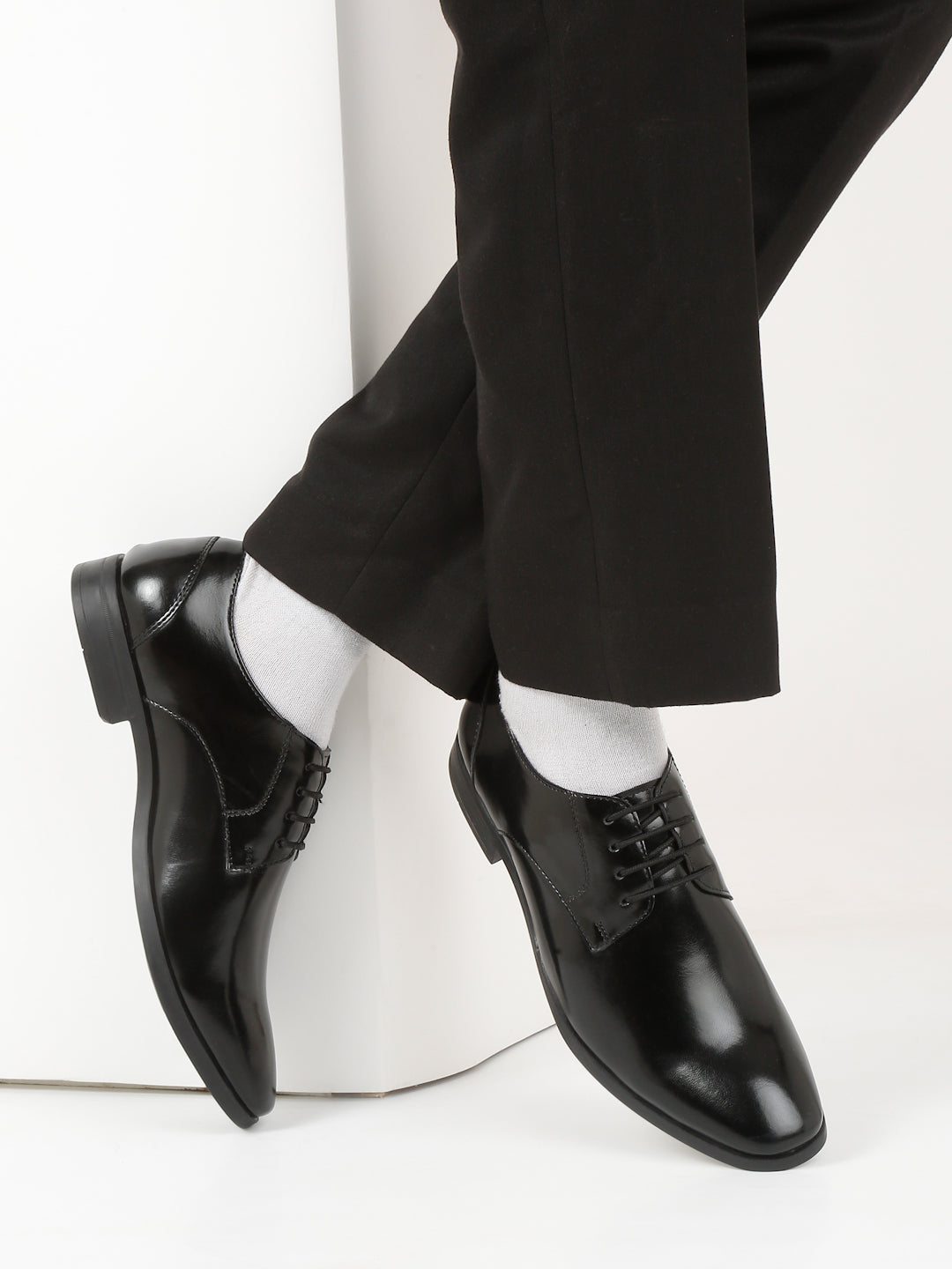 Kosher Black Color Lace-up Formal Shoes