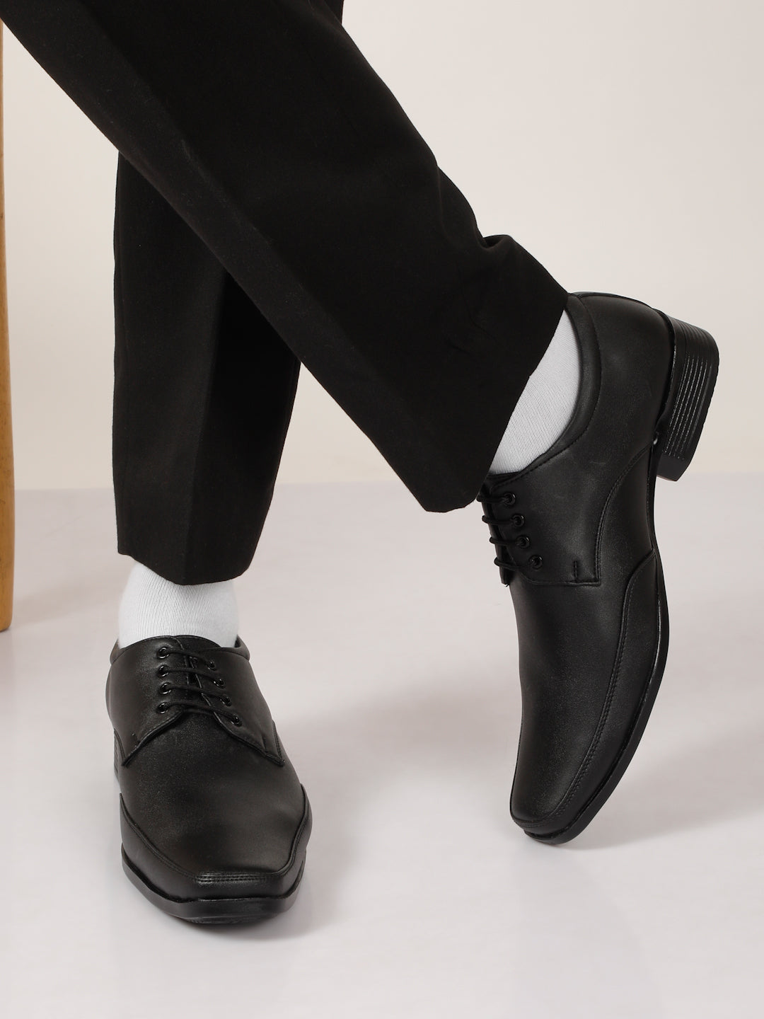 Kosher Black Color Lace-up Formal Shoes