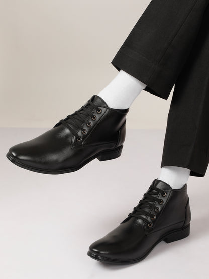 Kosher Black color Lace-up Boot Shoes For Men