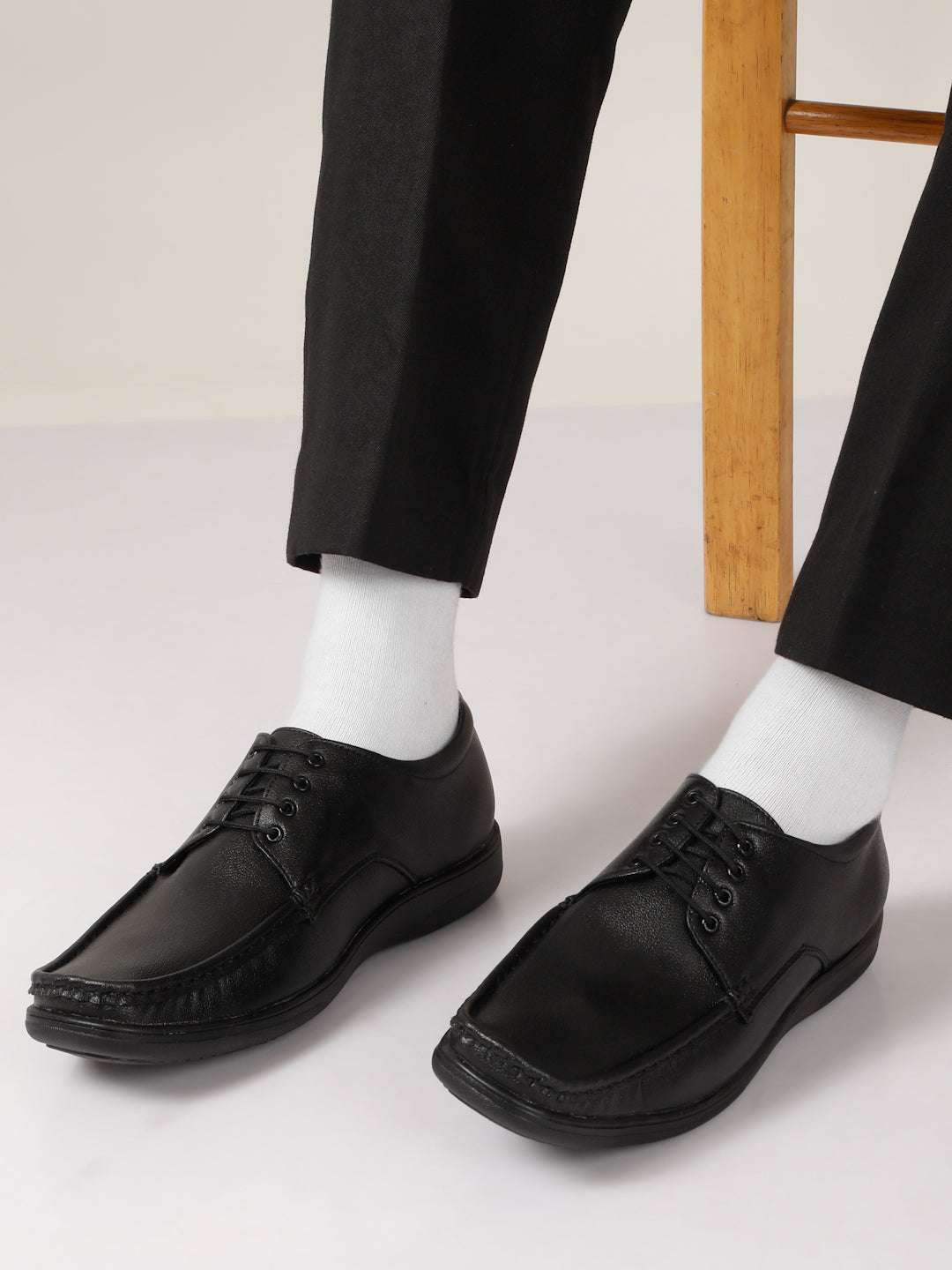 Kosher Black Color Lace-up Formal Shoes