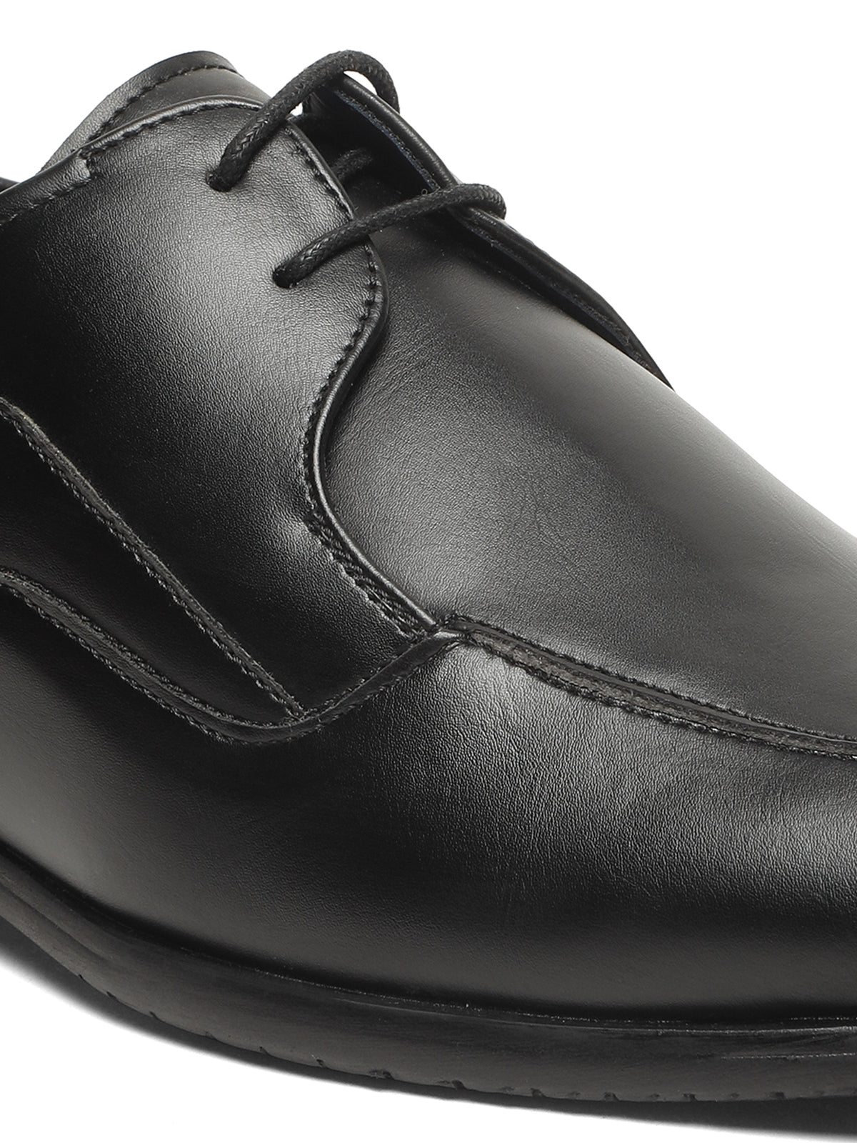 KOSHER Men Solid Black Lace-Up Formal Derby Shoes