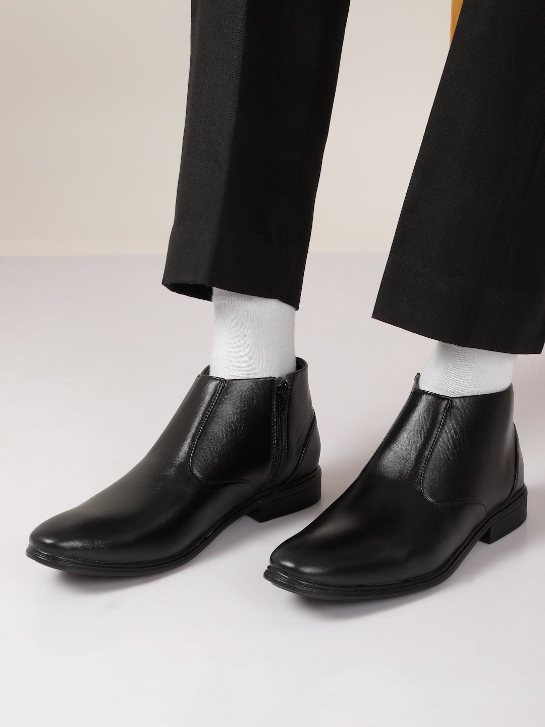 Kosher Black color Slip-on Zip/Boot Shoes For Men