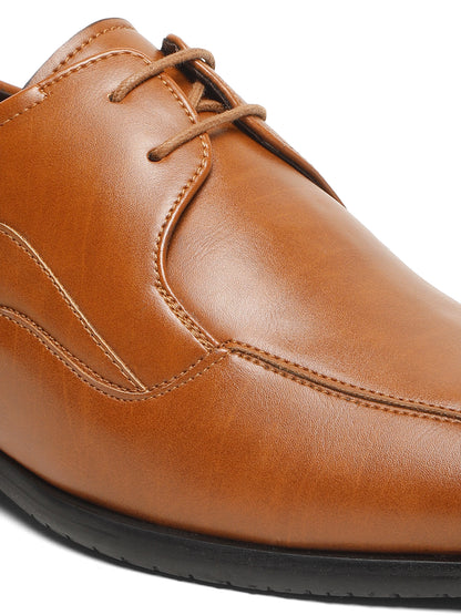 KOSHER Men Solid Tan Lace-Up Formal Derby Shoes