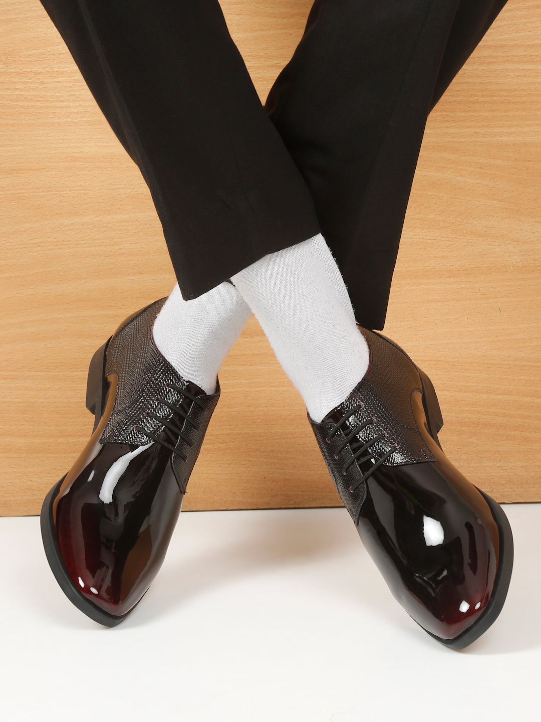 Kosher Wine Color Lace-up Formal Shoes