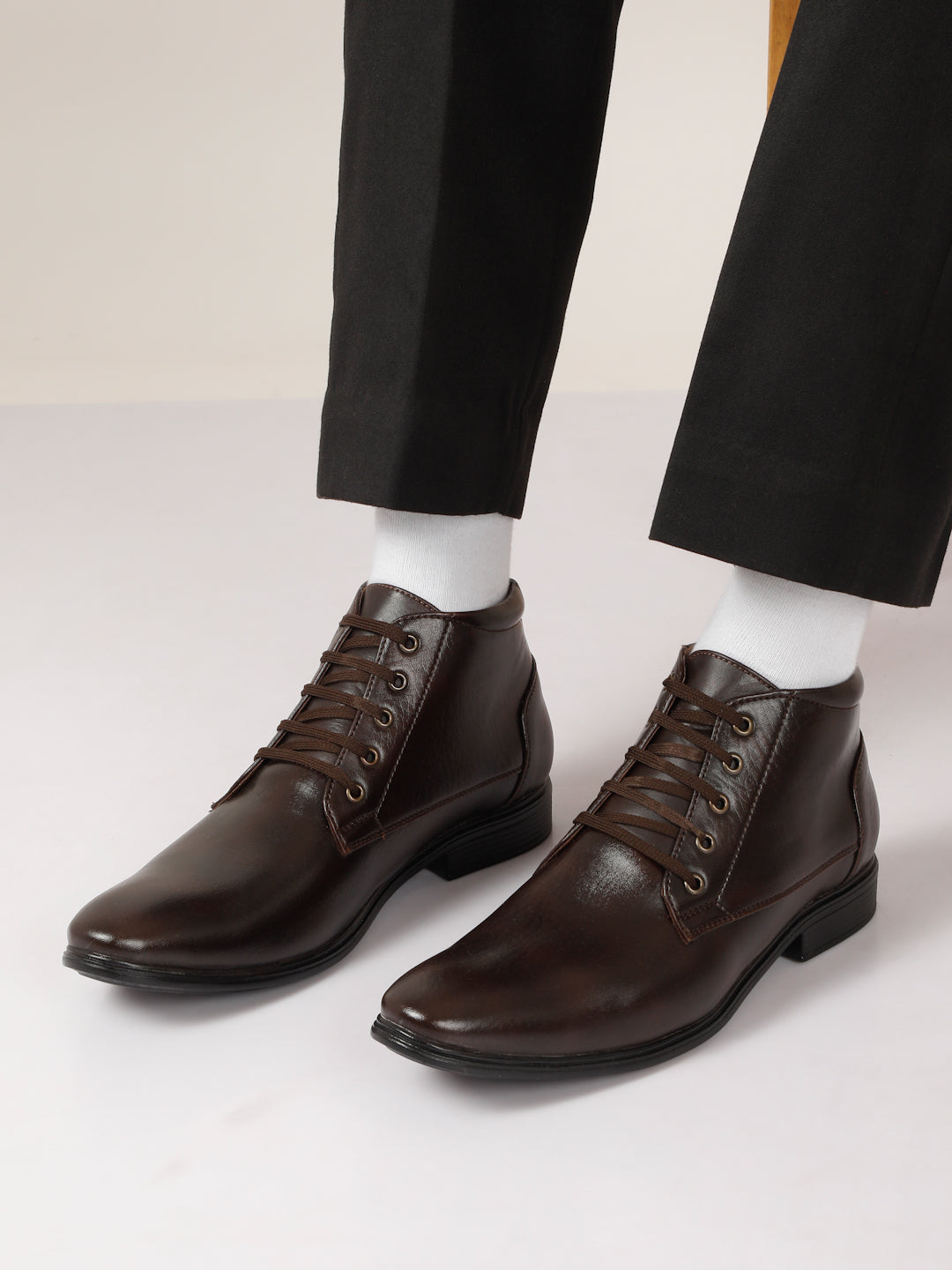 Kosher Brown color Lace-up Boot Shoes For Men