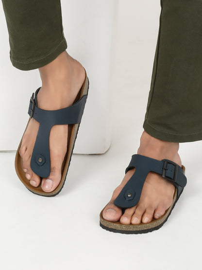 Kosher Navy Color Men's Casual Sandal, Slipper