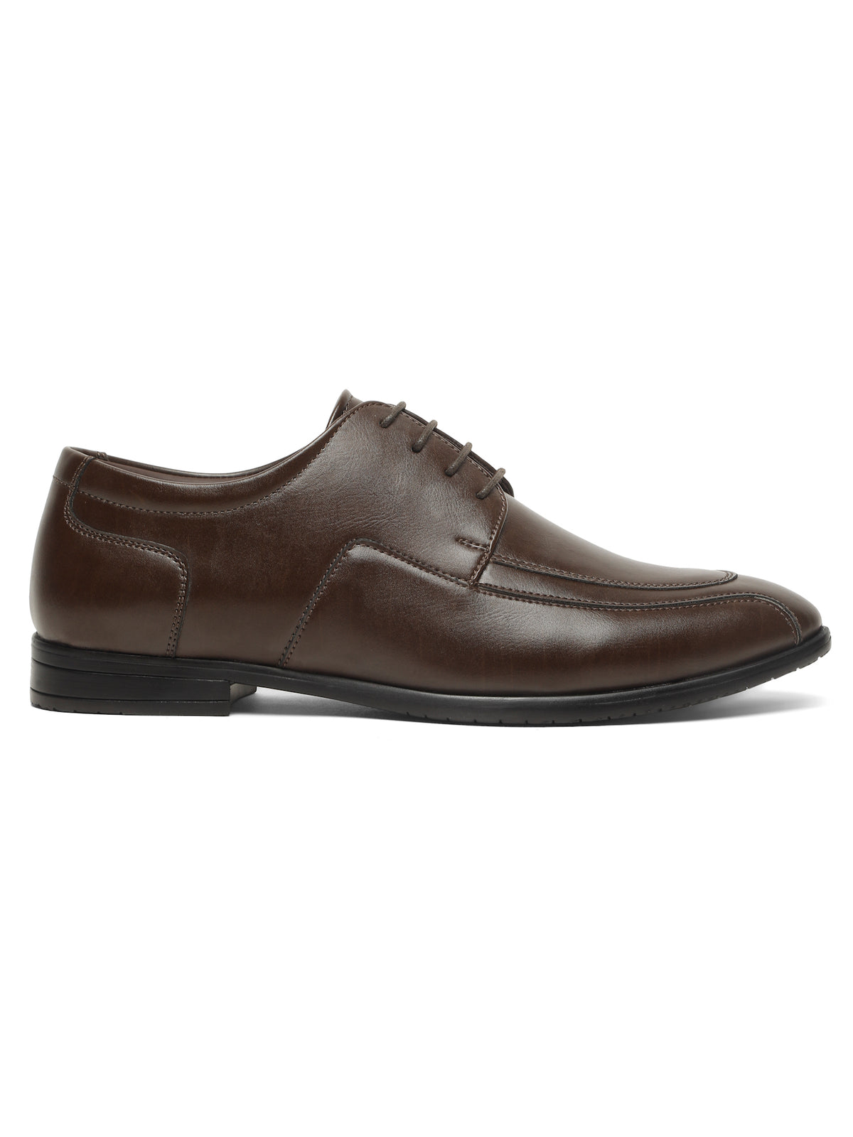 KOSHER Men's Brown Synthetic Leather Lace-Up Formal Derby Shoes