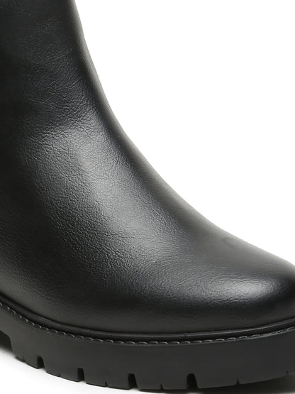 Kosher Women's Classic Black Chelsea Boots
