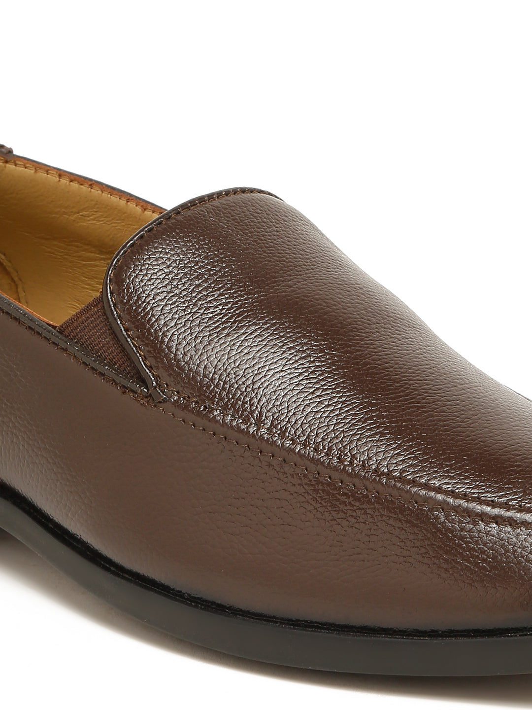 Kosher Men's Brown Textured Slip-On Formal & Casual Style