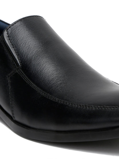 Kosher Black Genuine Leather Slip-on Formal Shoes
