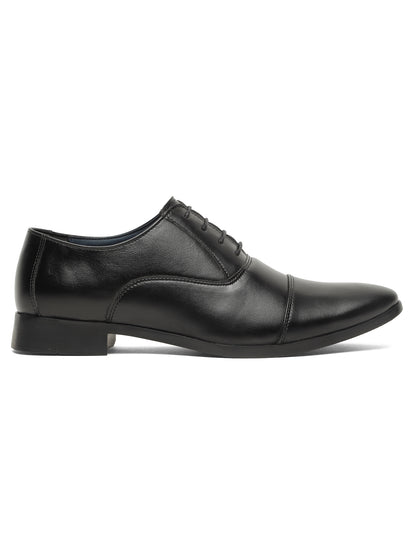 KOSHER Men's Classic Black Cap-Toe Formal Oxford Shoes for Office Wear