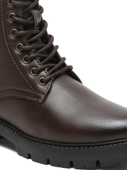 Kosher Elegant Ladies Brown Colour Lace-Up Boots - Stylish & Comfortable