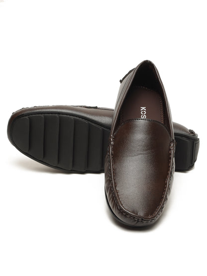 KOSHER Premium Brown Synthetic Leather Driving Loafers for Men – Lightweight, Comfortable Slip-On