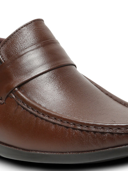 Kosher Brown Color Genuine Leather Slip-On Comfort Shoes for Men