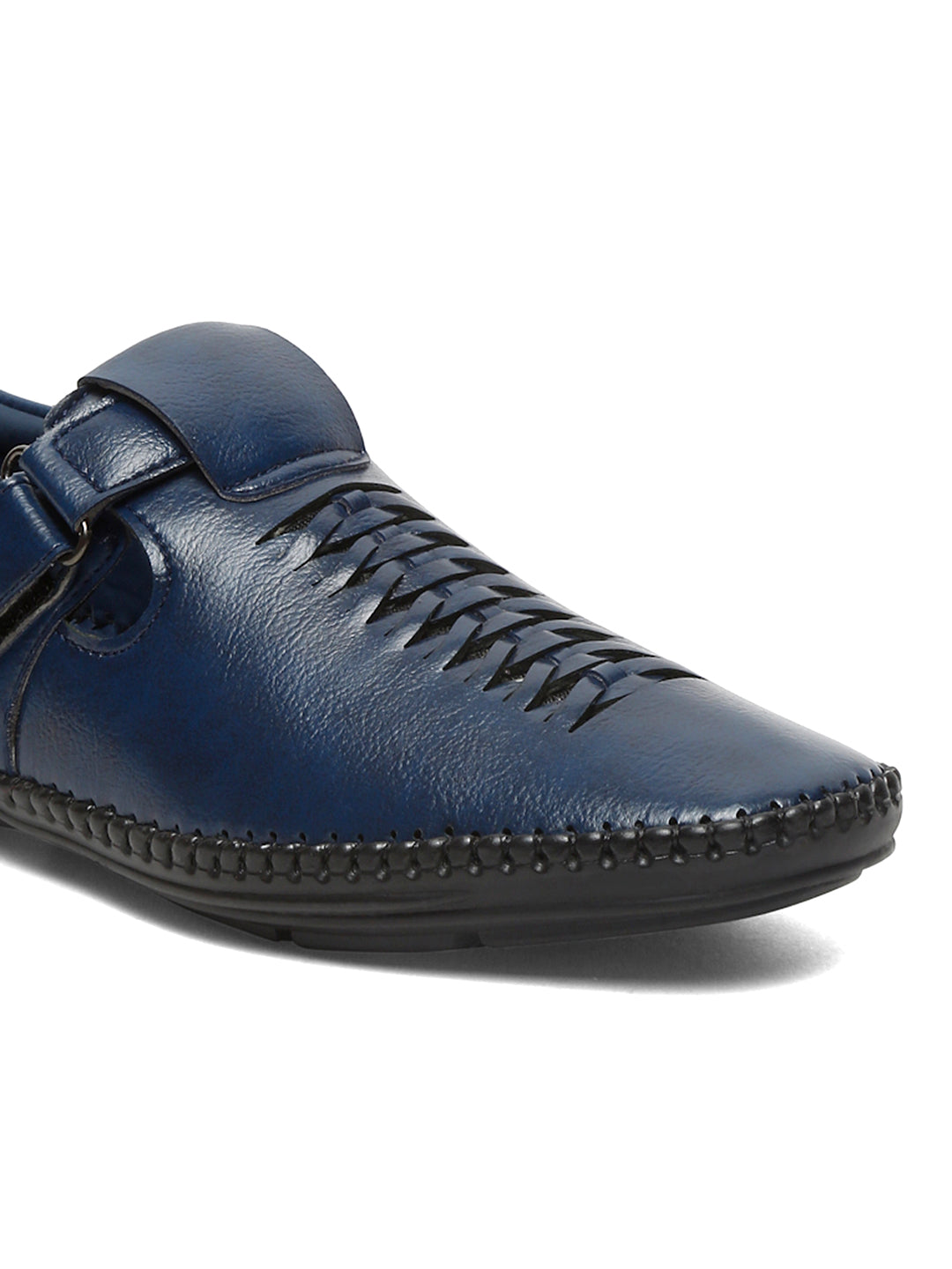 Kosher Navy Roman Faux Leather Men's Casual Sandal