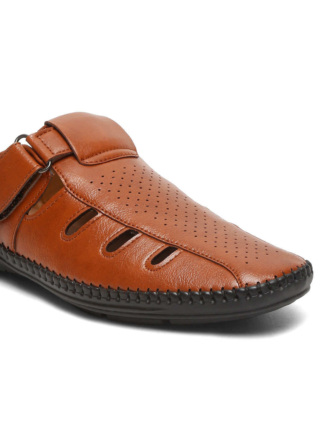 Kosher Tan Bantu Roman Faux Leather Men's Casual Sandal