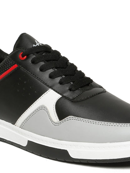 Kosher Men's Casual Sneakers - Black & Red Sneakers with White Accents