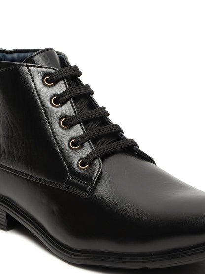 Kosher Black color Lace-up Boot Shoes For Men