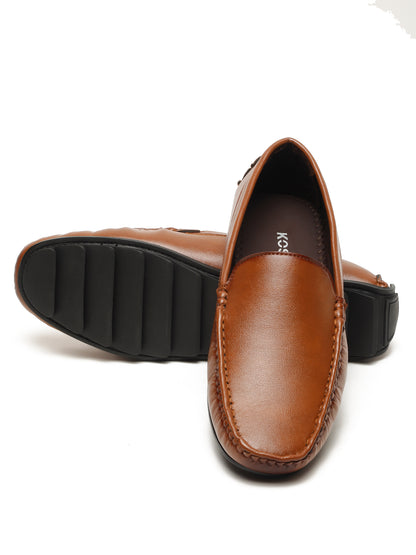 KOSHER Premium Tan Synthetic Leather Driving Loafers for Men – Lightweight, Comfortable Slip-On