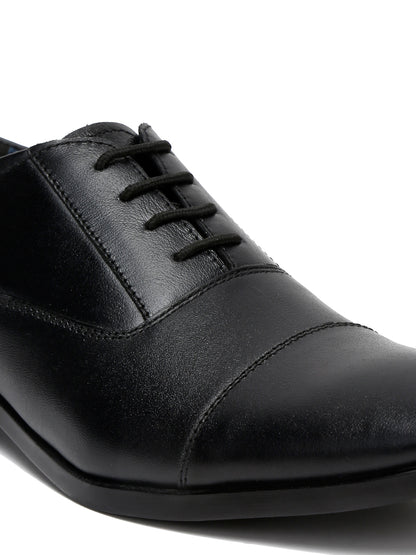 Kosher Black Genuine Leather Lace-up Formal Shoes
