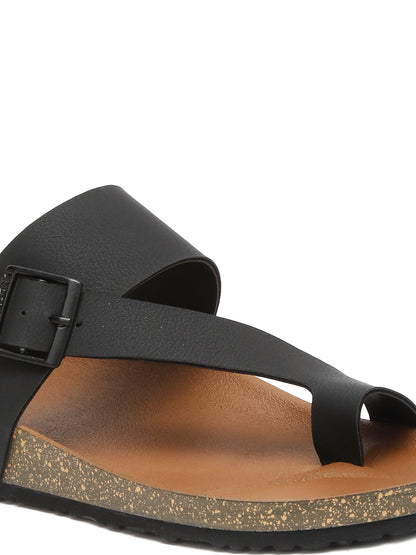 Kosher Black Color Men's Casual Sandal, Slipper