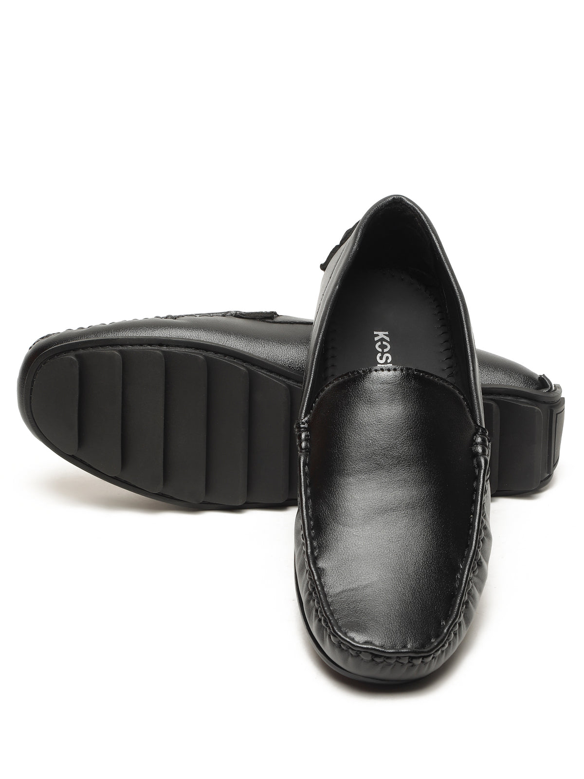 KOSHER Premium Black Synthetic Leather Driving Loafers for Men – Lightweight, Comfortable Slip-On