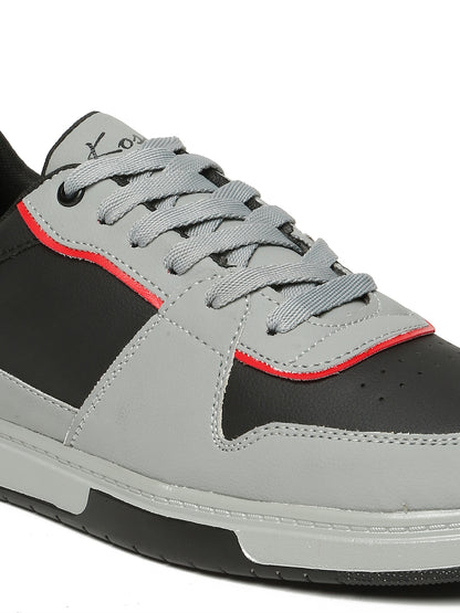 Kosher Men's Grey & Black Casual Sneakers – Stylish Everyday Footwear