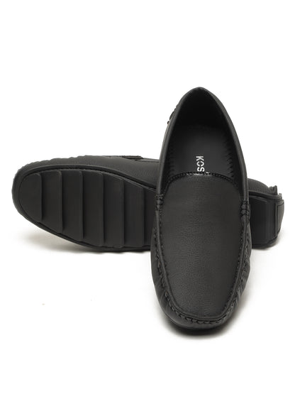 KOSHER Men's Black Synthetic Leather Premium Driving Loafers & Casual Slip-On