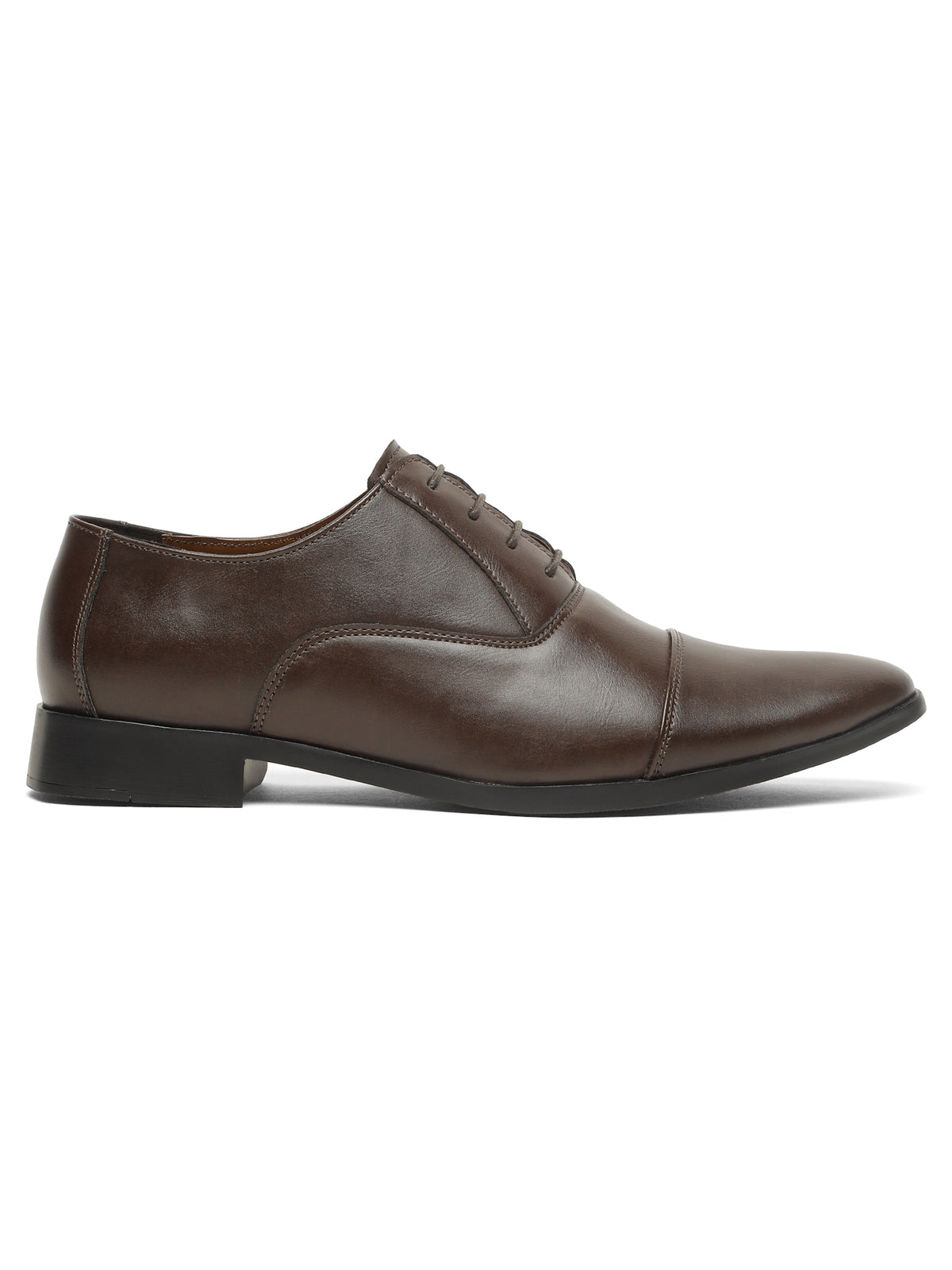 KOSHER Men's Classic Brown Cap-Toe Formal Oxford Shoes for Office Wear