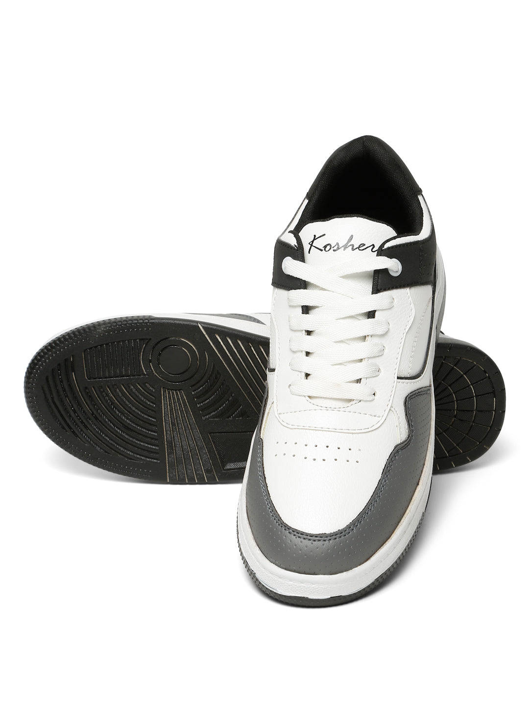 Kosher White & Grey Sneakers For Men
