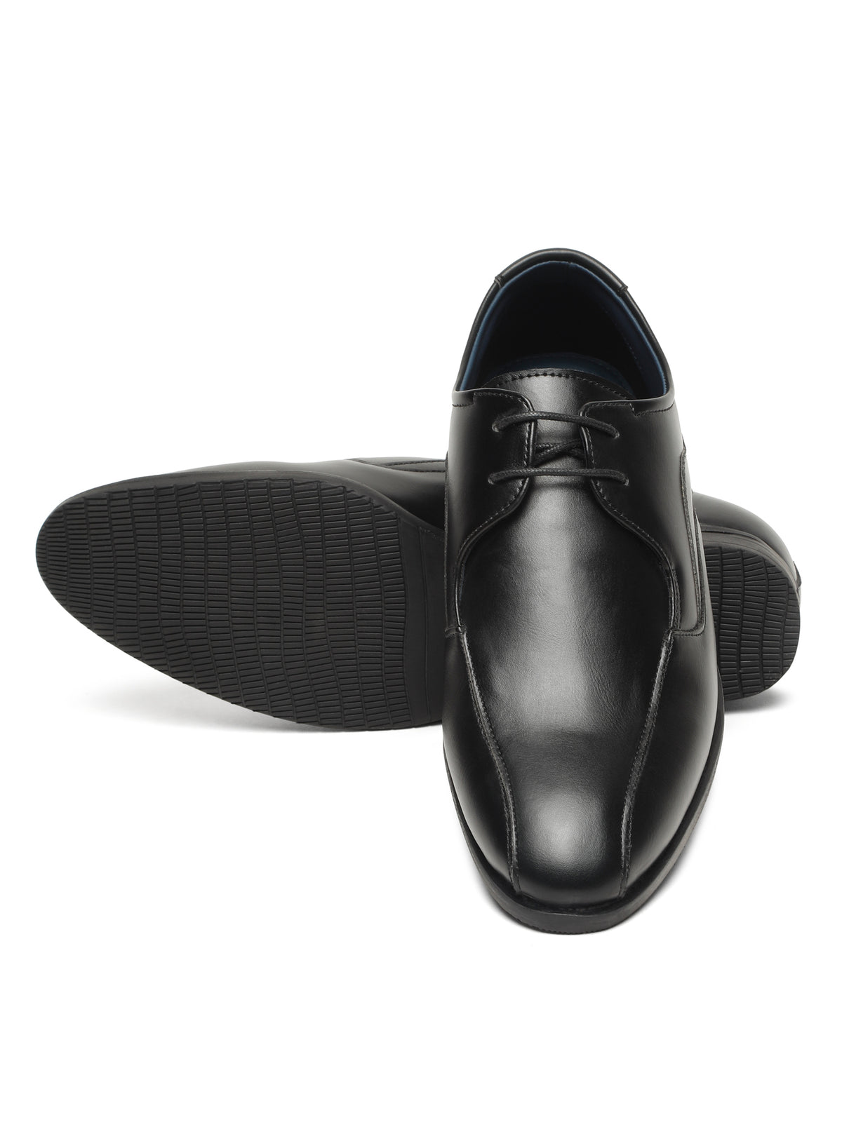 KOSHER Men Solid Black Lace-Up Formal Derby Shoes