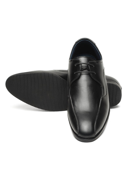 KOSHER Men Solid Black Lace-Up Formal Derby Shoes