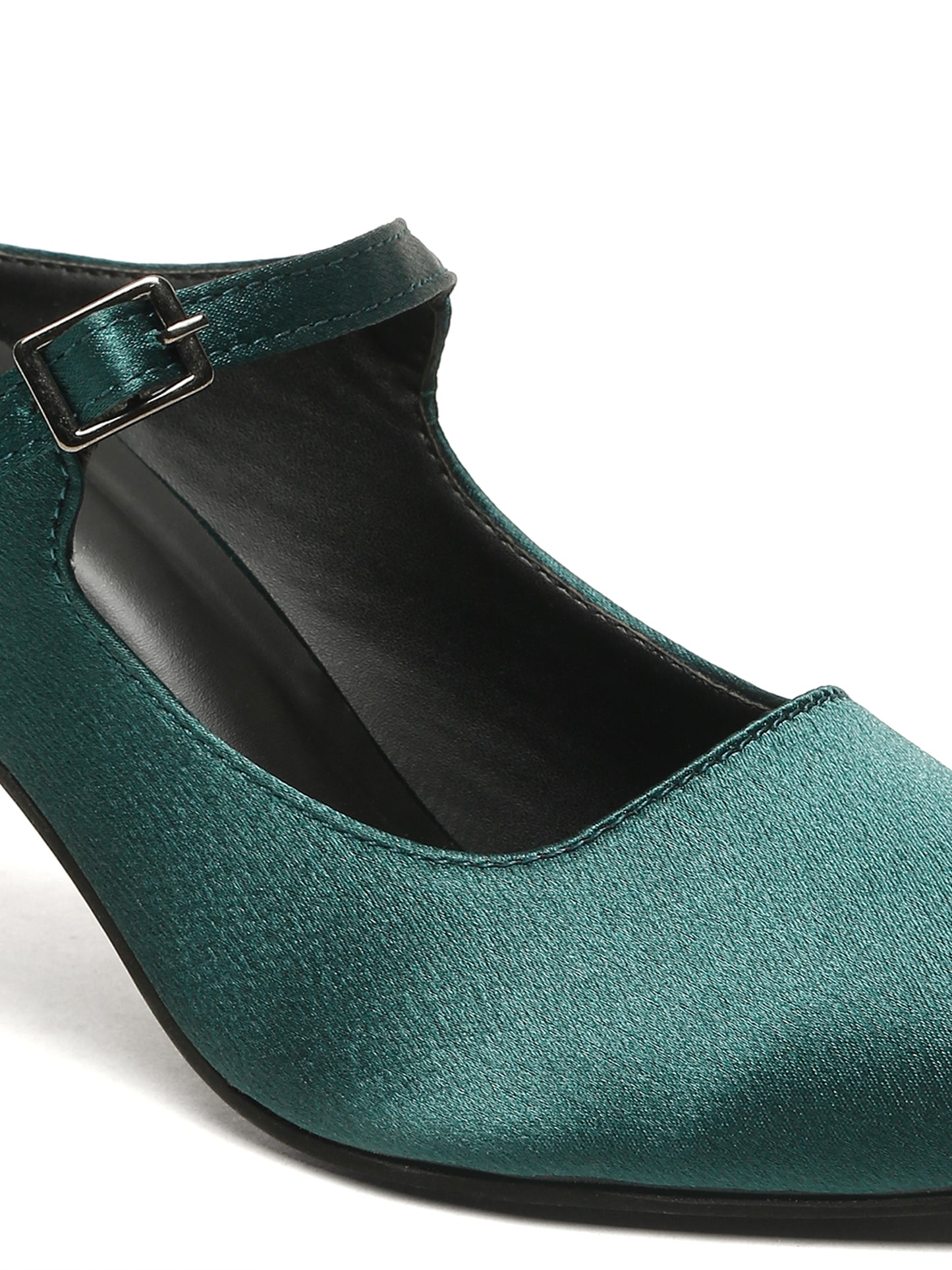 Kosher Women's Green Mules Heels – Elegant Pointed Toe Slip-On Pumps