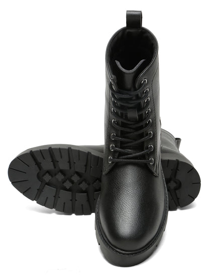 Kosher Elegant Ladies Black Colour Lace-Up Boots - Stylish & Comfortable