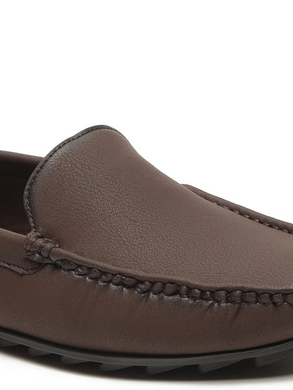 KOSHER Men's Brown Synthetic Leather Premium Driving Loafers & Casual Slip-On