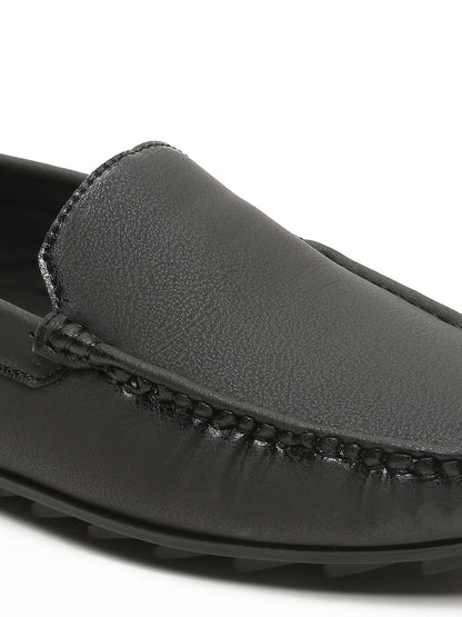 KOSHER Men's Black Synthetic Leather Premium Driving Loafers & Casual Slip-On