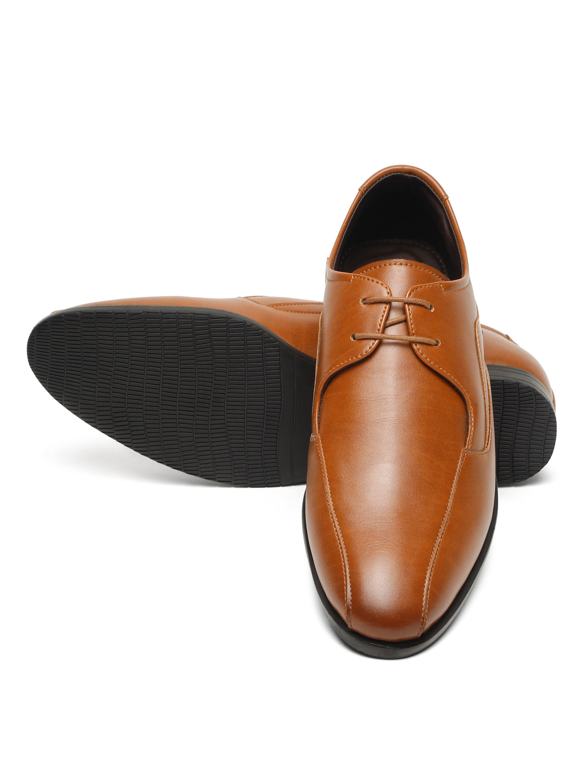 KOSHER Men Solid Tan Lace-Up Formal Derby Shoes