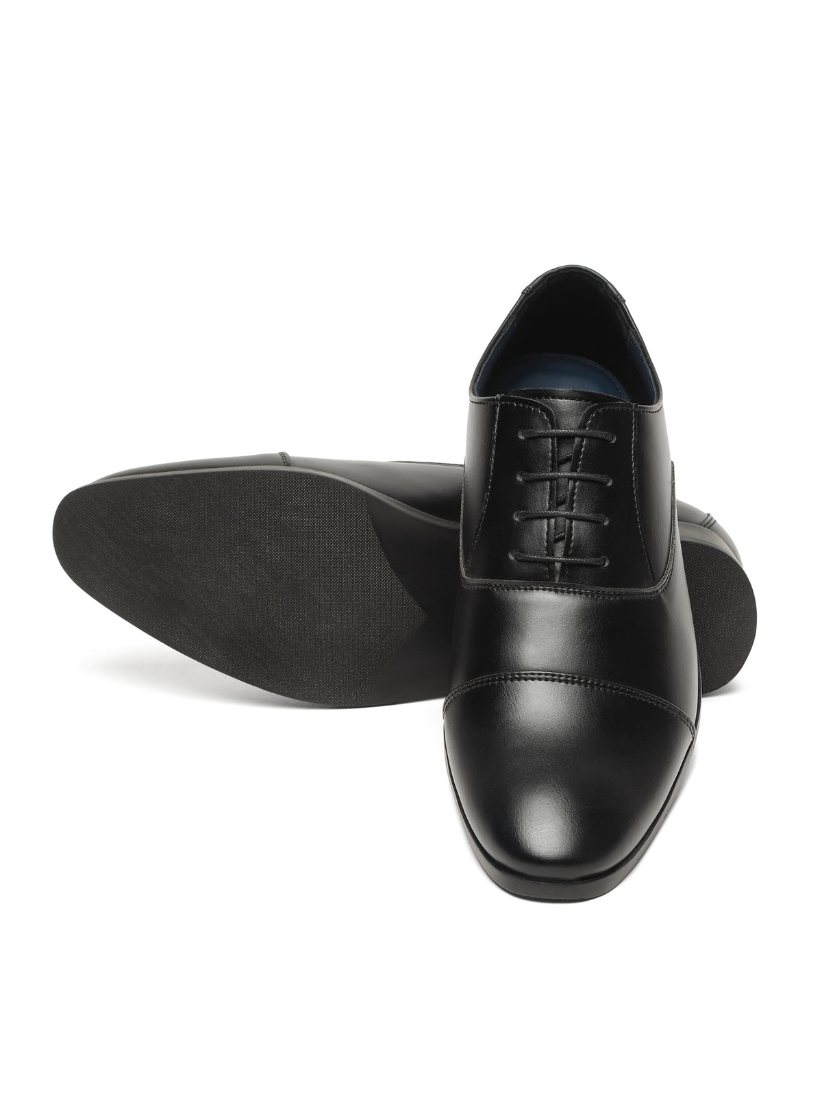 KOSHER Men's Classic Black Cap-Toe Formal Oxford Shoes for Office Wear
