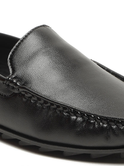 KOSHER Premium Black Synthetic Leather Driving Loafers for Men – Lightweight, Comfortable Slip-On
