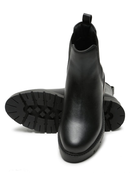 Kosher Women's Classic Black Chelsea Boots