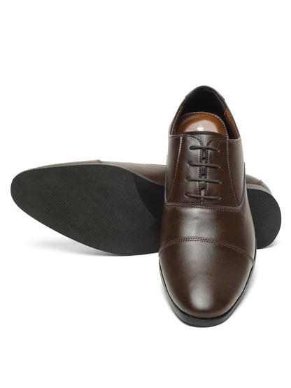 KOSHER Men's Classic Brown Cap-Toe Formal Oxford Shoes for Office Wear